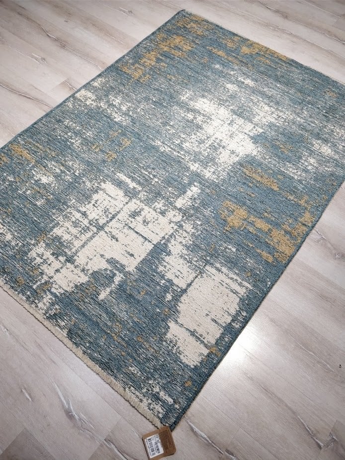 Yamalı Home Maçka 2820Mavi Bej 120x170 cm Çift Taraflı Kilim