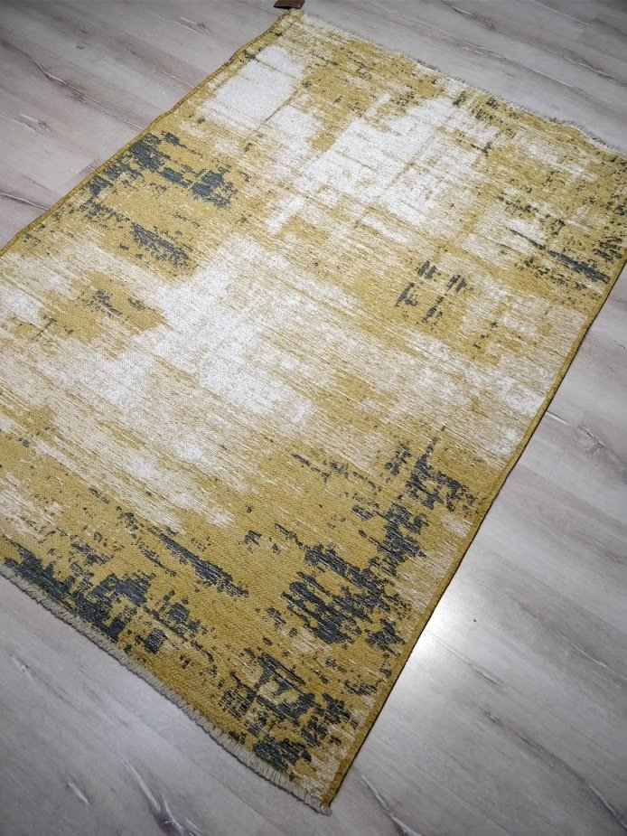 Yamalı Home Maçka 2840 Hardal Gri 120x170 cm Çift Taraflı Kilim