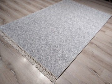 YamalıHome Bambu Kilim PT1 Gri Mavi Papatya 120x180 cm Pratik Halı