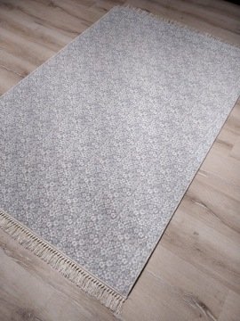 YamalıHome Bambu Kilim PT1 Gri Mavi Papatya 120x180 cm Pratik Halı