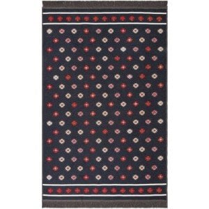Eko Halı Arya Kilim AR11 Antrasit Kırmızı Çift Taraflı Kilim 80x150 cm