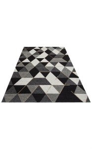 Eko Halı Smart XW SM44 Gri Siyah İnce Dokuma Halı 120x180 cm
