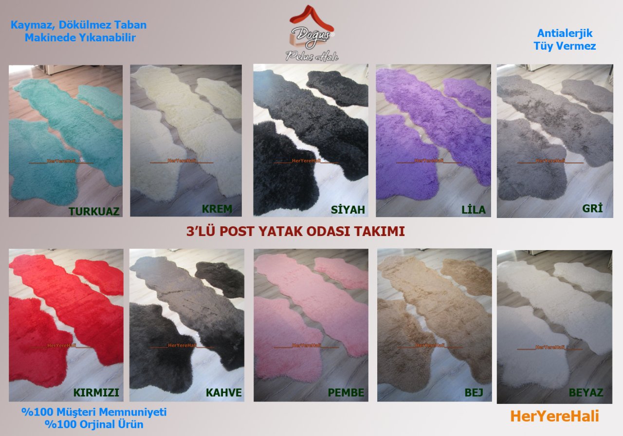 Doğuş Peluş Tavşan Tüyü Post 3lü Yatak Odası Takımı
