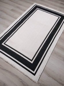 Eko Halı NoaKilim NK06 Siyah Beyaz Çift Taraflı Kilim 155x230 cm