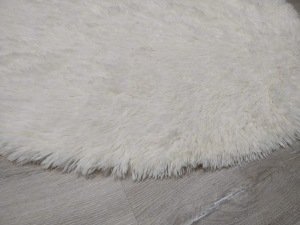 Doğuş Tavşan Tüyü Beyaz 100x100 cm Peluş Yuvarlak halı