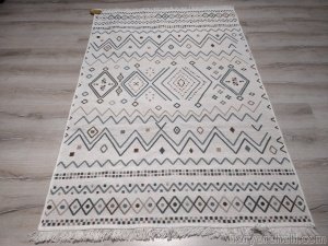 Eko Halı Arya Kilim AR05BejBlue Mavi Kahve Çift Taraflı Kilim 120x180 cm