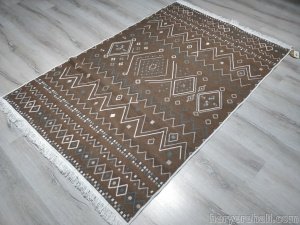 Eko Halı Arya Kilim AR05BejBlue Mavi Kahve Çift Taraflı Kilim 120x180 cm