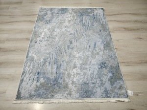 Yamalı Home Savona 3609Gri Mavi 120x165 cm Saçaklı Kilim