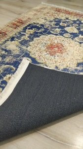 Yamalı Home Savona 3604 Sarı Mavi 120x165 cm Saçaklı Kilim
