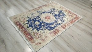 Yamalı Home Savona 3604 Sarı Mavi 120x165 cm Saçaklı Kilim