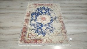 Yamalı Home Savona 3604 Sarı Mavi 120x165 cm Saçaklı Kilim