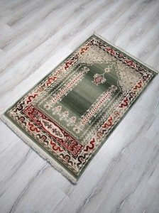 Halı Sarayı Uşak Namazlık Seccade USNZ2Yeşil %100 Saf Yün 80x125 cm