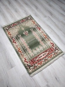 Halı Sarayı Uşak Namazlık Seccade USNZ2Yeşil %100 Saf Yün 80x125 cm