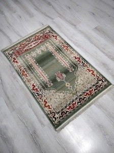 Halı Sarayı Uşak Namazlık Seccade USNZ2Yeşil %100 Saf Yün 80x125 cm