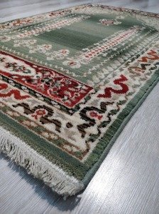 Halı Sarayı Uşak Namazlık Seccade USNZ2Yeşil %100 Saf Yün 80x125 cm