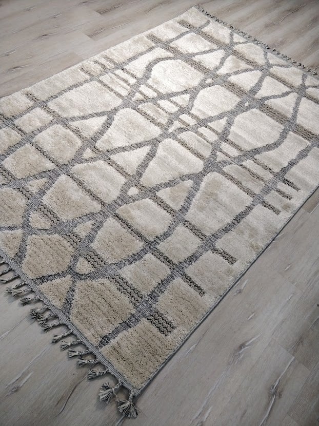 Eko Halı Sydney SDY03 White Grey Modern Dokulu Halı 170X240 cm