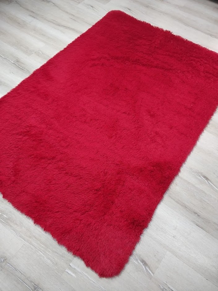 YamalıHome Tavşan Tüyü Kırmızı 120x180 cm Peluş Post Halı