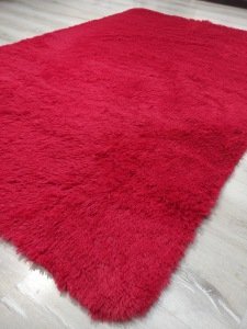 YamalıHome Tavşan Tüyü Kırmızı 120x180 cm Peluş Post Halı