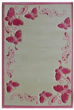 Tarz Antialerjik Çocuk Halısı 508Pembe Kelebek 120x180 cm