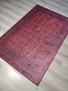 Yamalı Home 172Kırmızı-Kuka 110x160 cm Saçaklı Kilim