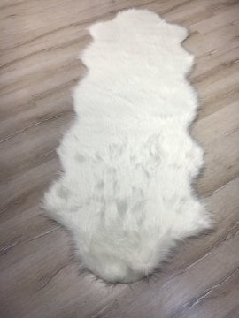 Doğuş Peluş Halı Apost 75x200 cm Peluş Post Halı Beyaz
