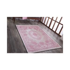 Yhome Luxor 2724PembeBej 160x230 cm Saçaklı Salon Halısı