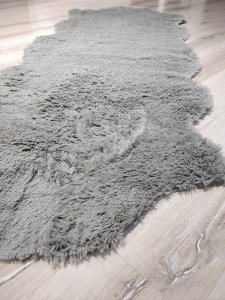 Yamalı Home Tavşan Tüyü Gri Post Halı 70x200 cm