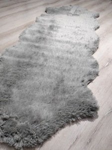 Yamalı Home Tavşan Tüyü Gri Post Halı 70x200 cm