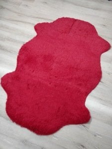 Yamalı Home Tavşan Tüyü Kırmızı 120x180 cm Peluş Post Halı