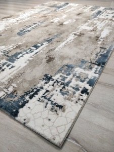 Yhome İllision 8120Mavi Vizon 160x230 cm Saçaklı Salon Halısı
