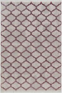 YAMALI Home Soho 8802Mürdüm Gri 80x150 cm Akrilik Yolluk