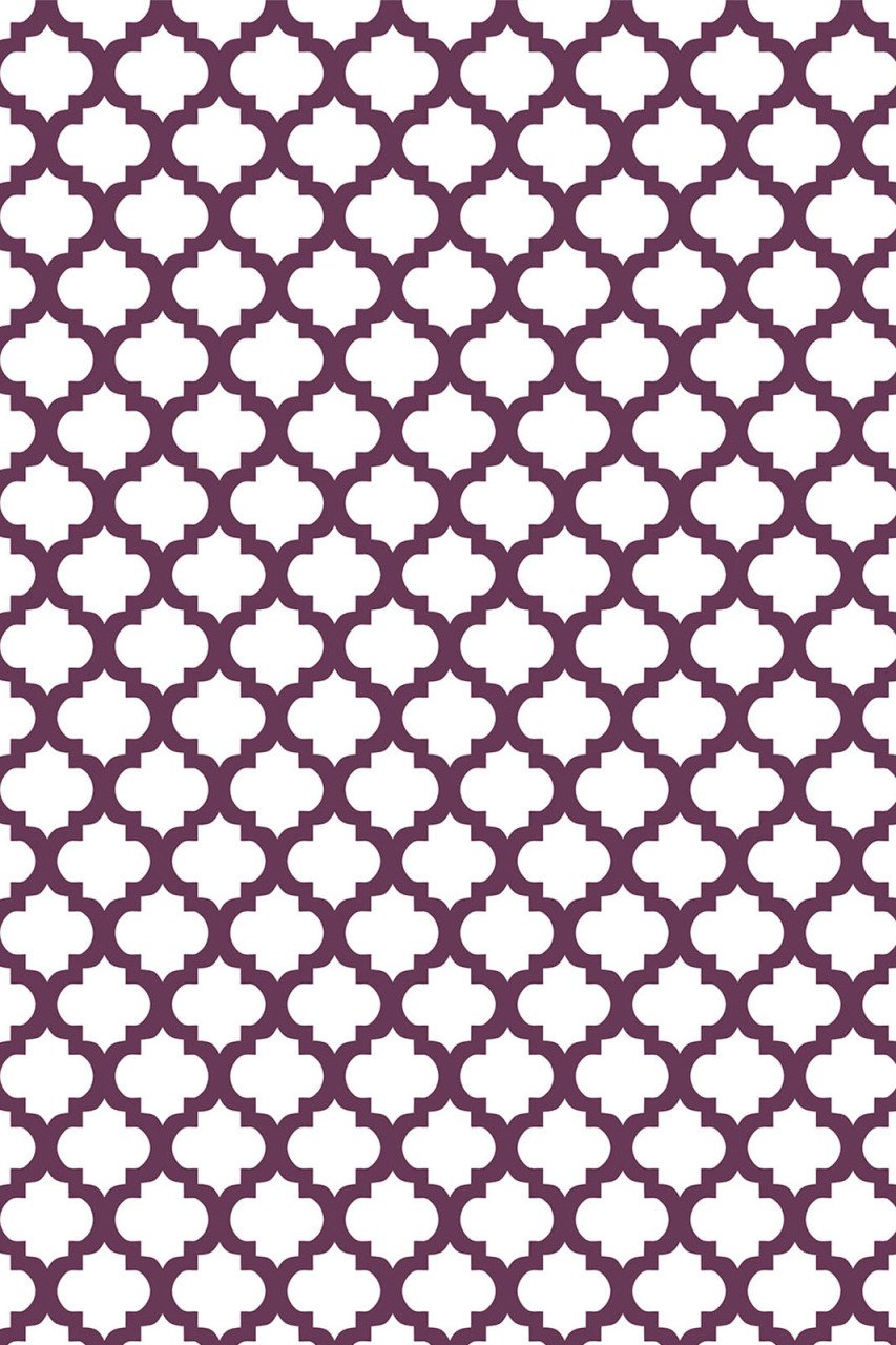 YamalıHome Style M7517Moda Maça Mor Beyaz 140x300 cm Baskı Kilim