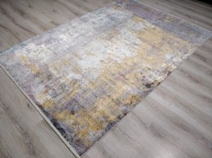 Yamalı Home Tuğra Velvet 1750Mürdüm Hardal 160x230 cm Zarif Halı