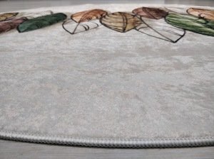 YamalıHome Style Flowers F7338-160ÇAP Baskı Kilim 160X160 cm