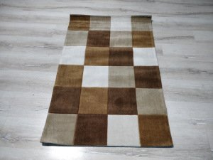 YamalıHome Kahve Kutu Desen Halı 80x125 cm