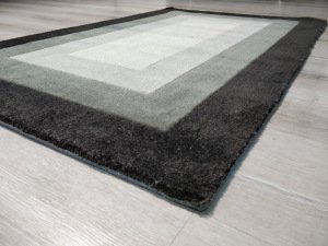 YamalıHome Gri  Kutu Desen Halı 80x125 cm