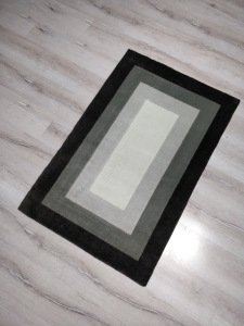 YamalıHome Gri  Kutu Desen Halı 80x125 cm