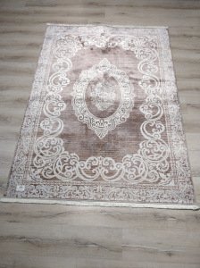 YamalıHome Bambu Halı K208 Krem Kahve 160x230 cm Pratik Halı