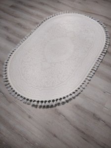 ENTİ HALI NARİN 8500 OVAL BEYAZ HALI 120X180 CM