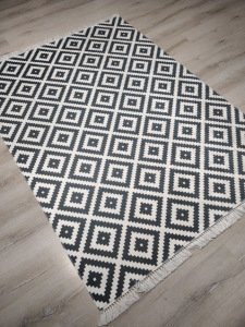 YamalıHome Style P5501 Siyah Beyaz Halı 140X200