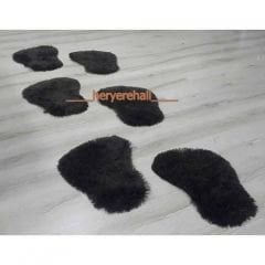 Yamalı Home Tavşan Tüyü Kahve 30x46cm 6'lı Ayak Paspası Seti