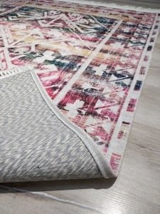 YamalıHome Angel 1342-02 Renkli Kilim Desen 120x180 cm Saçaklı Oval Kilim