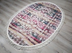 YamalıHome Angel 1342-02 Renkli Kilim Desen 120x180 cm Saçaklı Oval Kilim