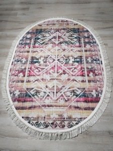 YamalıHome Angel 1342-02 Renkli Kilim Desen 120x180 cm Saçaklı Oval Kilim