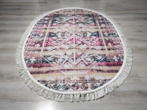 YamalıHome Angel 1342-02 Renkli Kilim Desen 120x180 cm Saçaklı Oval Kilim