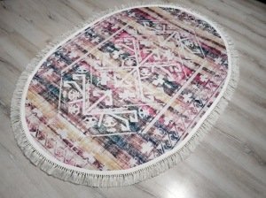 YamalıHome Angel 1342-02 Renkli Kilim Desen 120x180 cm Saçaklı Oval Kilim