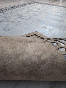 Bianca BNC02 Grey Silver Gri Deri Halı 140x200 cm