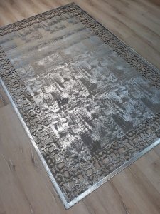 Bianca BNC02 Grey Silver Gri Deri Halı 140x200 cm