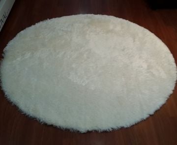 YAMALI home Tavşan Tüyü Yuvarlak Beyaz 120x120 cm