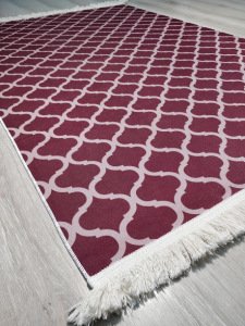 YamalıHome Fas Krem Bordo Halı 120x180 cm